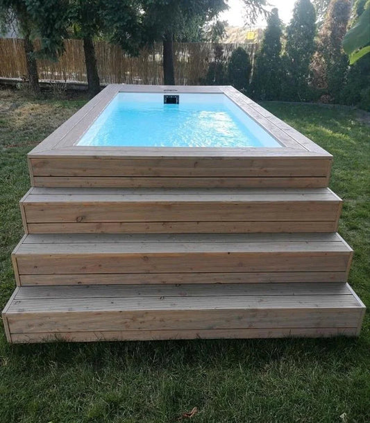 Containerpool mit Holzverkleidung – 5,00 × 2,20 m | 10 m³