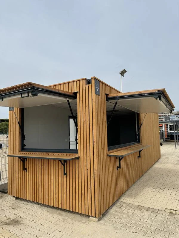 Professioneller 40-Fuß-Barkiosk mit Holzverkleidung
