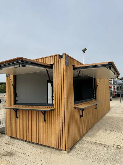 Professioneller 40-Fuß-Barkiosk mit Holzverkleidung