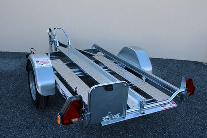 ERDE Motorradanhänger – kippbar mit integrierter Auffahrrampe – 750 kg