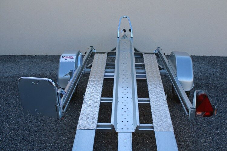 ERDE Motorradanhänger – kippbar mit integrierter Auffahrrampe – 750 kg