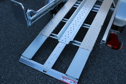 ERDE Motorradanhänger – kippbar mit integrierter Auffahrrampe – 750 kg