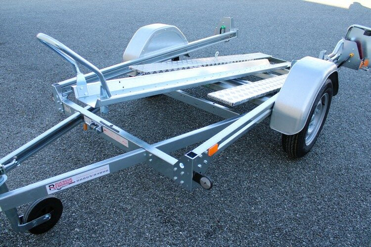 ERDE Motorradanhänger – kippbar mit integrierter Auffahrrampe – 750 kg