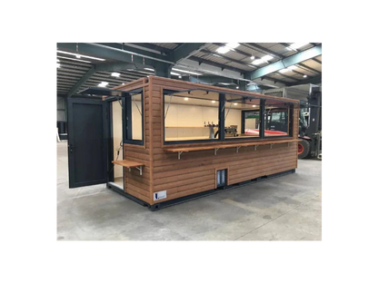 20-Fuß Café-Container mit Holzverkleidung für den professionellen Einsatz